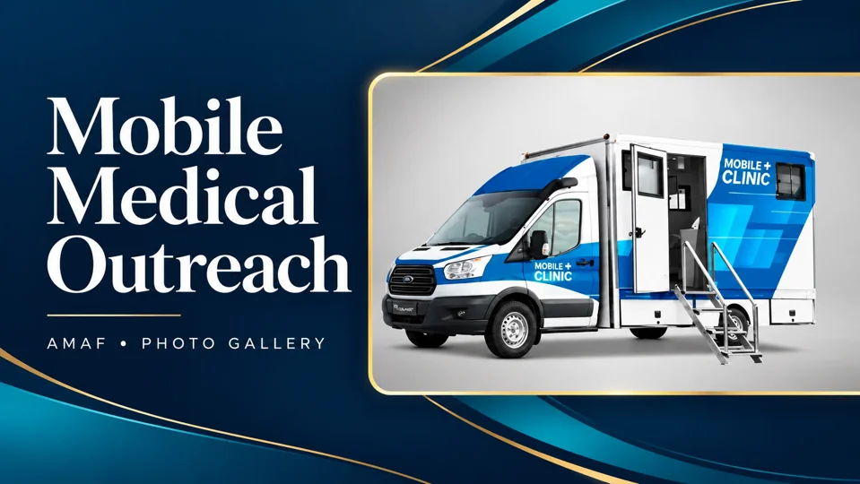 Mobile medical outreach clinic — cover featuring the original photograph