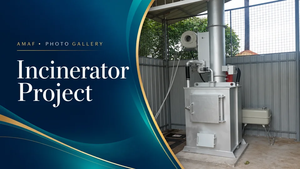 Incinerator purchase for Mahiladitheevu Hospital — cover featuring the original photograph